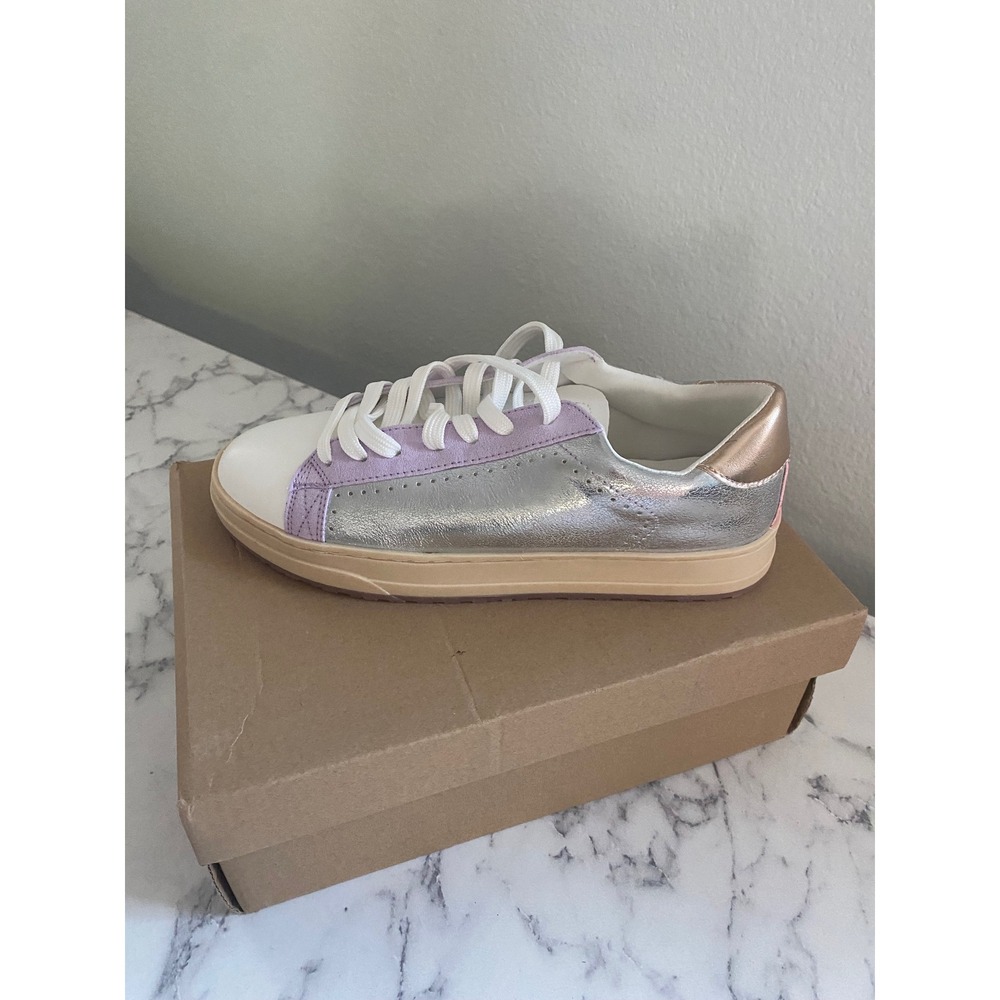 Steve Madden JMOLLY Kids Sneakers Silver Multi Metallic Lavender Size 5 NEW